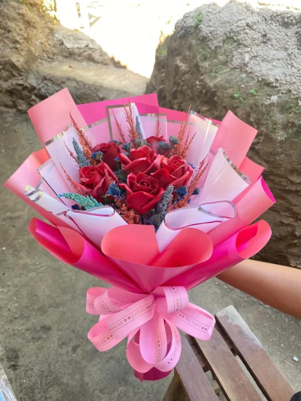 artificial red roses bouquet by Cebu Flower Store